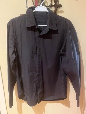 Prada Men's Black Lightweight Velcro Button-Front Shirt Jacket